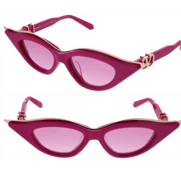 NWT VALENTINO V-GOLDCUT-II PINK GOLD CAT EYE WOMEN  display picture 3